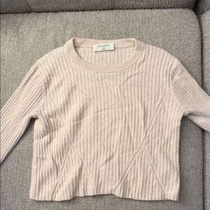 Aritzia Babaton Ribbed Crewneck Sweater - Blush Pink